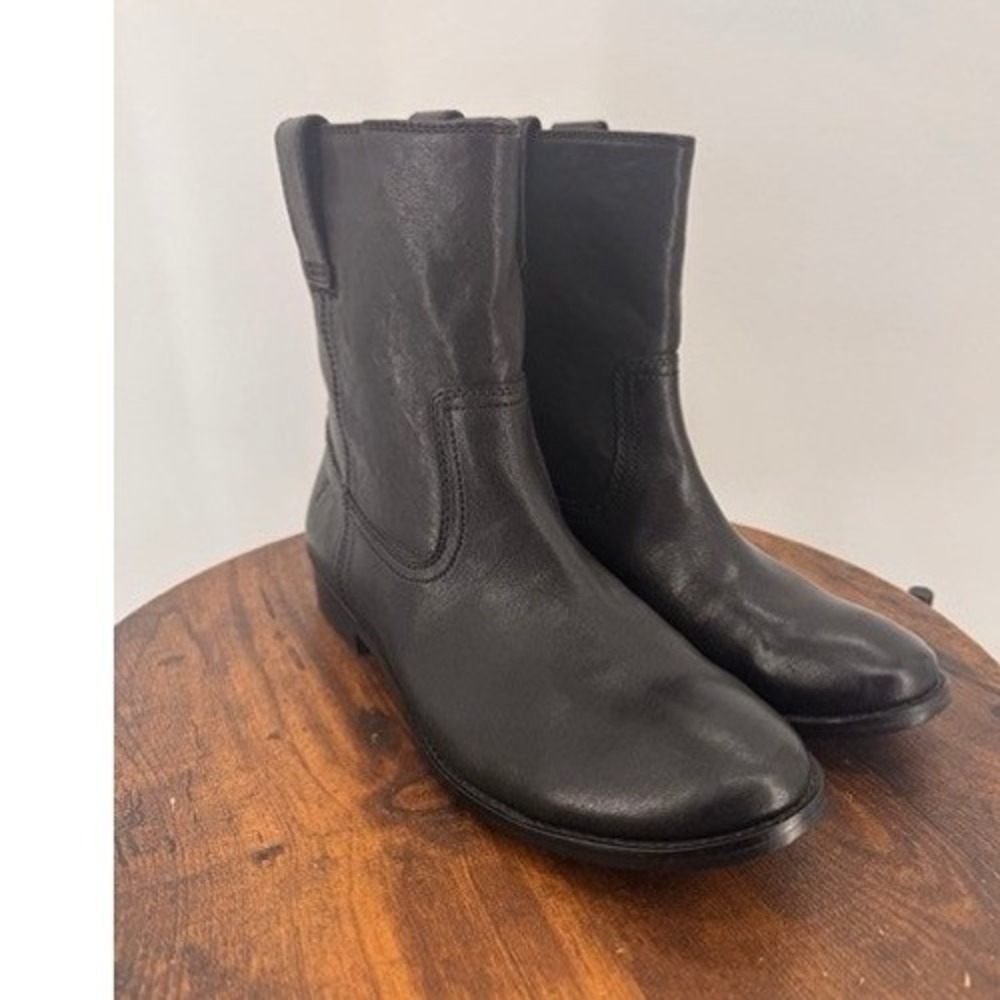Frye Womens Black Carson Smooth Leather Ankle Boot Shoe SZ 9.5 Minimalist Moto